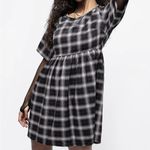 Disturbia Billie Check Mini Smock Dress Black Plaid Flannel Grunge Goth Punk Size 2 Photo 11