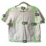 Michael Kors  White Lace Blouse Women’s M Fringe Hem‎ Short Sleeve Top Classic Photo 6
