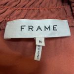 frame denim FRAME Smocked Chiffon Blouse Women’s Size Medium Spice Ruffle High Neck Long Photo 11