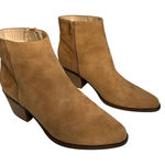 BP Shoes Women's Beige Sand Suede Fabric Upper Ankle Boots Block Heel 11M Tan Size 11 Photo 0