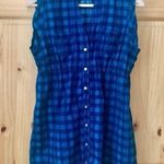 L.E.I Vintage . sleeveless plaid babydoll tunic top vest size large Photo 7