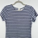 Sail To Sable  Women's Striped‎ Dress Short Sleeve Blue White Casual Medium Photo 5