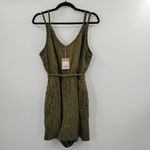 NWT Boden Grecian Playsuit Romper Green Metallic Gold Striped Pockets D0674 12 Photo 3