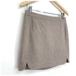 J.Crew  Preppy Career Shirttail Wool Blend Mini Skirt In Stone Size 2 Photo 4