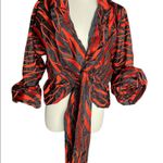 NWT Samuel Dong XL Black Red Textured Crinkle Tie Photo 0