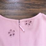 Kate Spade • Cutout Crepe Dress pink eyelet ruffle sleeve flutter Faded Peony Photo 11