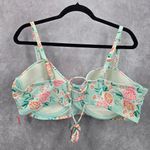 Xhilaration  Blue Pink Floral Padded Wired String Bikini Top Swimwear Plus 22W Photo 1