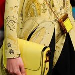 Valentino Garavani Valentino women’s pierced stud small yellow leather shoulder bag Photo 3