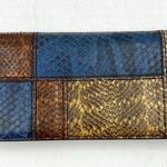 Henri Bendel Patchwork Snake Embossed Leather Wallet Clutch Photo 9