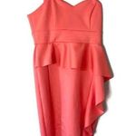 ASOS Peach One Shoulder Ruffled Scuba Midi Dress Size 14 Photo 0