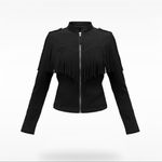 American Rag Vintage Suede Fringe Zipup Jacket Photo 1