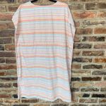 Love Sam  Coral Blue Striped Tassel Tie Cover Up Dress Women's One Size Photo 5