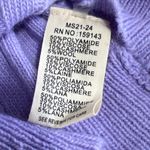 FRNCH Cashmere Purple Wool Knit Rib Short Puff Sleeve Sweater Shirt Blouse Top L Photo 3