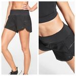 Athleta Black Laser Cut Running Shorts Photo 1