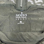 Soho crochet overlay short sleeved shirt green silver tone zipper Photo 6