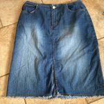 Mountain Lake VTG DENIM SKIRT Faded Seat Frayed Hem  Photo 0