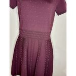 Sandro  Paris Montaigne Metallic Bead Fit & Flare Dress Sz 38 (US 6) Maroon GUC! Photo 2