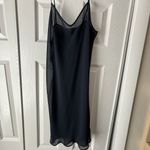Lafayette 148 New York Dress Womens Size Small Navy Blue Sheer Mini Dress Photo 2