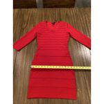 Mango  MNG Bandage Bodycon red mini cocktail club party Dress 3/4 sleeve Small Photo 7