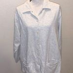 Light grey heavy button down sweatshirt collared button Down jacket Gray Size XL Photo 0