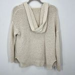 Aerie  Cream Crochet Hooded Cardigan Sweater XS/S Open Front Loose Knit Beach Photo 9