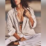 ZARA  NWT embroidered eyelet detail long sleeve button up shirt Photo 6