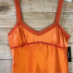 Bebe satin lace trim bustier midi orange dress women Size XLarge Photo 5