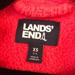 Lands' End Womens Fleece Cardigan Sweater Hooded Belted Pockets Bright Pink XS Photo 2