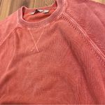 Paradise Collection Cotton Crewneck Sweater Ribbed Neck Cuffs Hem Salmon Large Red Photo 3