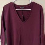 EXPRESS  sz XS maroon pullover v-neck sweater can be worn as short sweater dress Photo 1