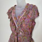 Vintage 90s Y2K Paisley Pink Ruffle Skirt and top set size 14 Petite boho Flowy Photo 2