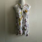 Anthropologie Nia Floral W/White Embroidered
Ladder Lace Trim Floral Tunic Top M Photo 3