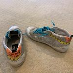 Golden Goose  Gray and White Sneakers with Blue Laces Photo 1