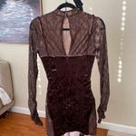 House Of CB  'Marica' Brown Velvet &‎ Lace Corset Dress NWOT size XS Tall Photo 7