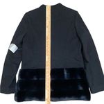 Gal Meets Glam Black wool blend jacket with faux fur hem Photo 5