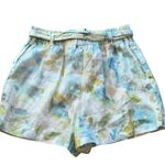 Cloth & Stone NWOT X Anthropologie 100% Linen Floral Tie Dye Belted Short Photo 4