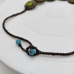 Vintage Beaded Bib Necklace 19" Rope Artisan Crochet Bohemian Statement Handmade Green Photo 10