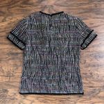 Sara Campbell • multi tweed top rainbow flecked fringe popover woven black tee Size XS Photo 6