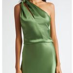 Alice + Olivia Piera One Shoulder Twist Satin Top Avocado XS NWT Photo 1