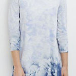 J. Jill Pure Jill Blue White Washed Floral Cotton Tunic Coastal Bliss Sz XSP Photo 0