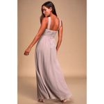 Lulus Air of Romance Taupe Maxi Dress Size Large Photo 1
