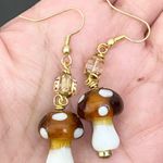 Handmade  Mushroom Lampwork Beads Drop Earrings Photo 4