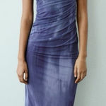 ZARA  Strapless Tulle Tie-Dye Print Dress Photo 0