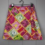 Lilly Pulitzer Lily Pulitzer Reversible Wrap Mini Skirt Giraffe Wildlife Animal Floral Print Photo 0