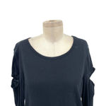 n:philanthropy n:Philanthrophy Gloria Long Sleeve Cutout Top‎ Tee Shirt Black Size Medium Photo 3