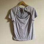 Lucky Brand  Blue Floral Tie Back T shirt Photo 7