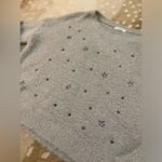 c'isa C’isa grey black star fuzzy sweater women’s size large Photo 2