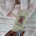 Decree Womens Sweater Size L Pink Cream Long Sleeve Open Knit Turtleneck Photo 5