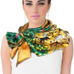 Dahlia Gustav Klimt The Kiss 100% Silk Scarf Artsy Career Wearable Art Gift 33" Square Photo 2