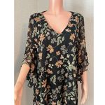 Calvin Klein  Women's Floral-Print Ruffled Shift Black/Spicy Orange Size 14 #103 Photo 3